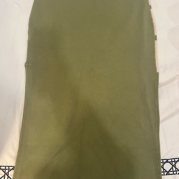 Anthropologie Green and Cream Midi Skirt - Picture 8 of 9